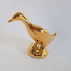 Rookwood Pottery 24K Gold Plated Golden Goose Figurine RARE #492/500 1987 # 6992